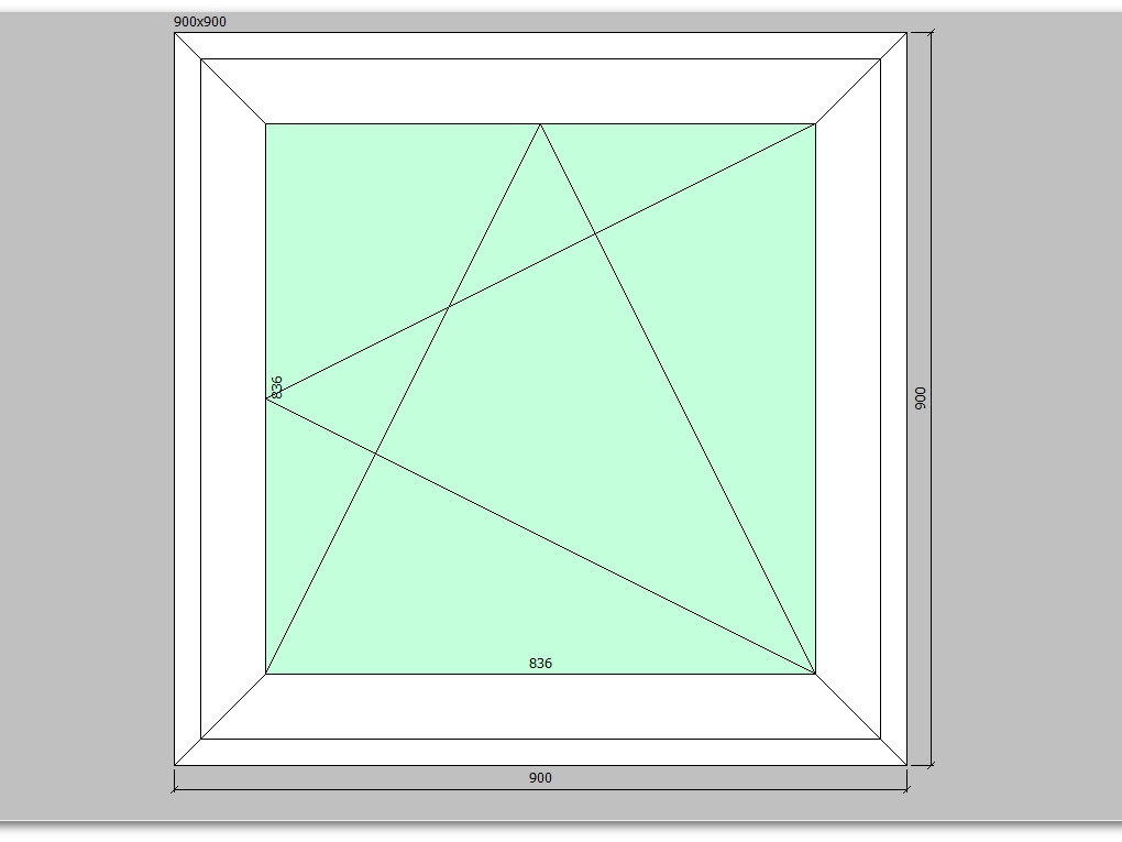 Пластиковое окно 900*900 мм одностворчатое